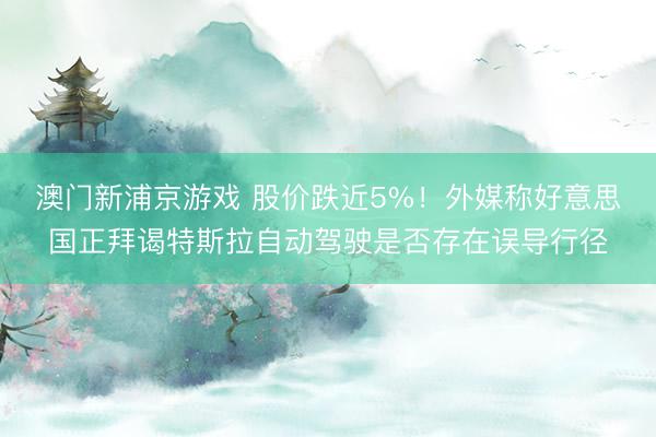 澳门新浦京游戏 股价跌近5%！外媒称好意思国正拜谒特斯拉自动驾驶是否存在误导行径