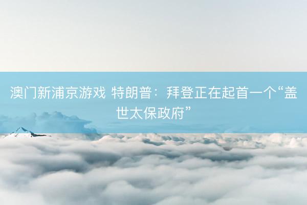 澳门新浦京游戏 特朗普:拜登正在起首一个“盖世太保政府”