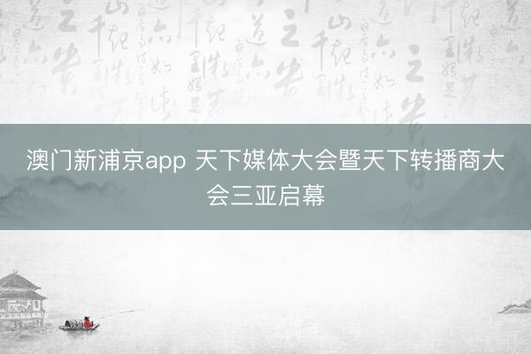 澳门新浦京app 天下媒体大会暨天下转播商大会三亚启幕
