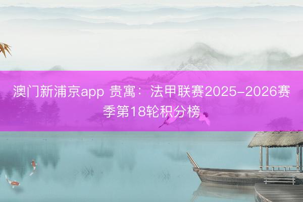 澳门新浦京app 贵寓：法甲联赛2025-2026赛季第18轮积分榜