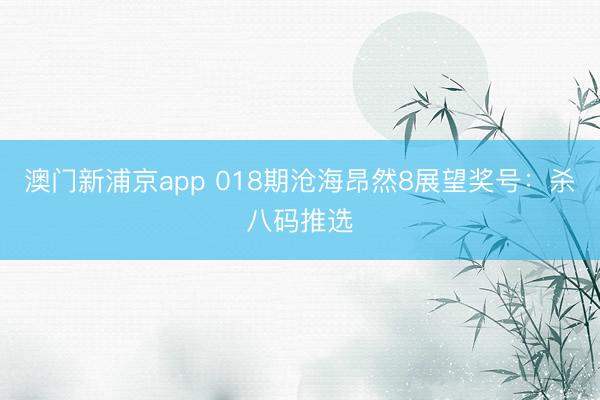 澳门新浦京app 018期沧海昂然8展望奖号：杀八码推选