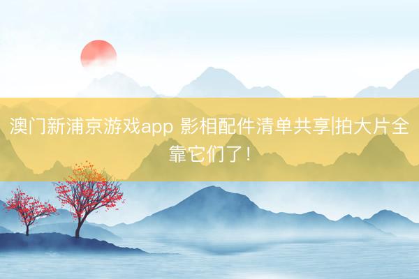 澳门新浦京游戏app 影相配件清单共享|拍大片全靠它们了！
