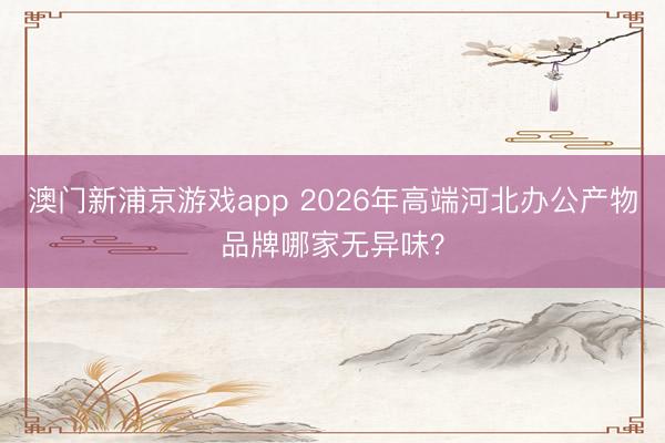 澳门新浦京游戏app 2026年高端河北办公产物品牌哪家无异味？