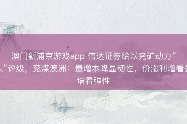 澳门新浦京游戏app 信达证券给以兖矿动力“买入”评级,兖煤澳洲:量增本降显韧性,价涨利增看弹性