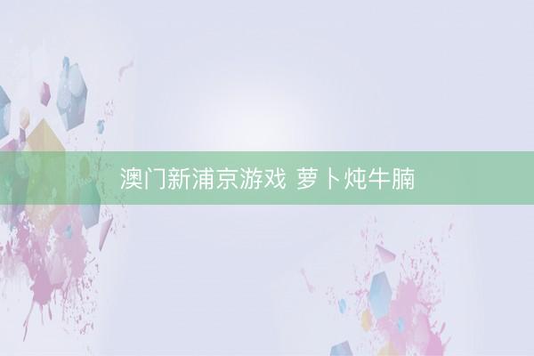 澳门新浦京游戏 萝卜炖牛腩