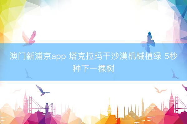 澳门新浦京app 塔克拉玛干沙漠机械植绿 5秒种下一棵树