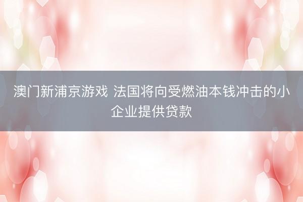 澳门新浦京游戏 法国将向受燃油本钱冲击的小企业提供贷款