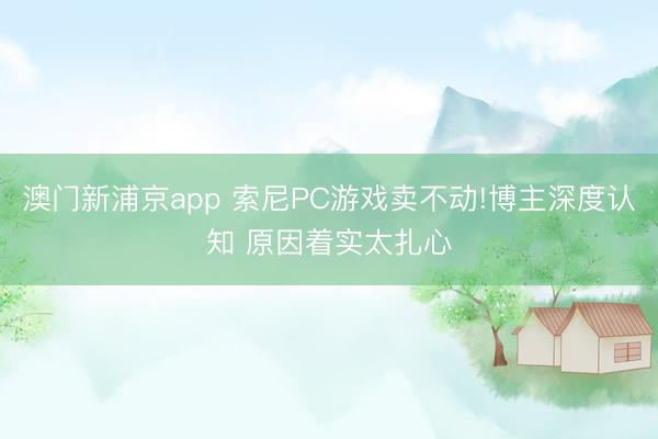 澳门新浦京app 索尼PC游戏卖不动!博主深度认知 原因着实太扎心