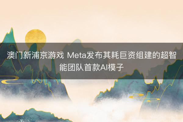 澳门新浦京游戏 Meta发布其耗巨资组建的超智能团队首款AI模子