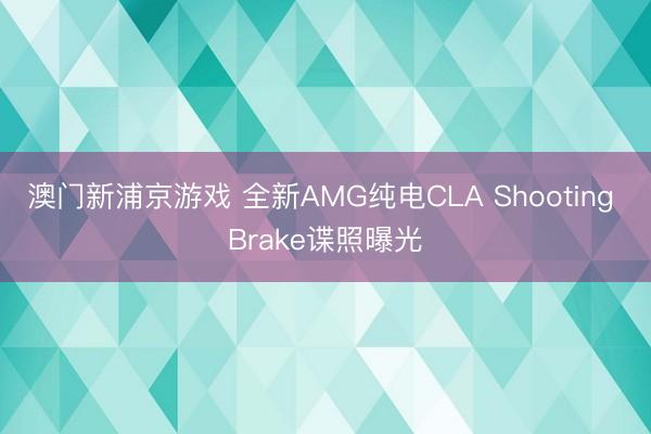 澳门新浦京游戏 全新AMG纯电CLA Shooting Brake谍照曝光