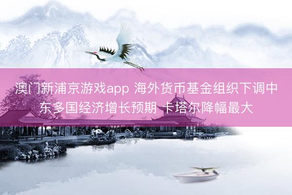 澳门新浦京游戏app 海外货币基金组织下调中东多国经济增长预期 卡塔尔降幅最大