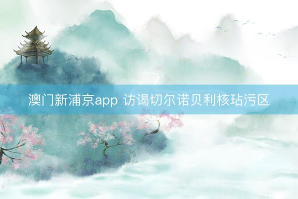 澳门新浦京app 访谒切尔诺贝利核玷污区