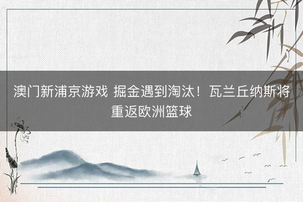 澳门新浦京游戏 掘金遇到淘汰！瓦兰丘纳斯将重返欧洲篮球